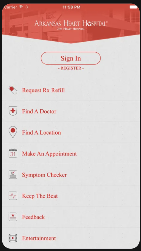 AHH - Arkansas Heart Hospital screenshot